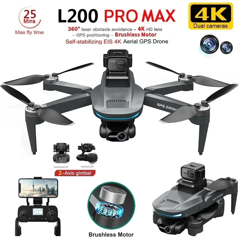 L200 PRO MAX Drone 4K 2-Axis P – обзор и цена Drone Camera Professional