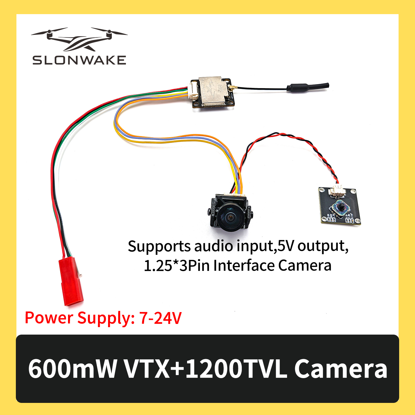 SLONWAKE 5.8G 600mW 7-24V FPV  – обзор и цена Drone Camera Wide Angle
