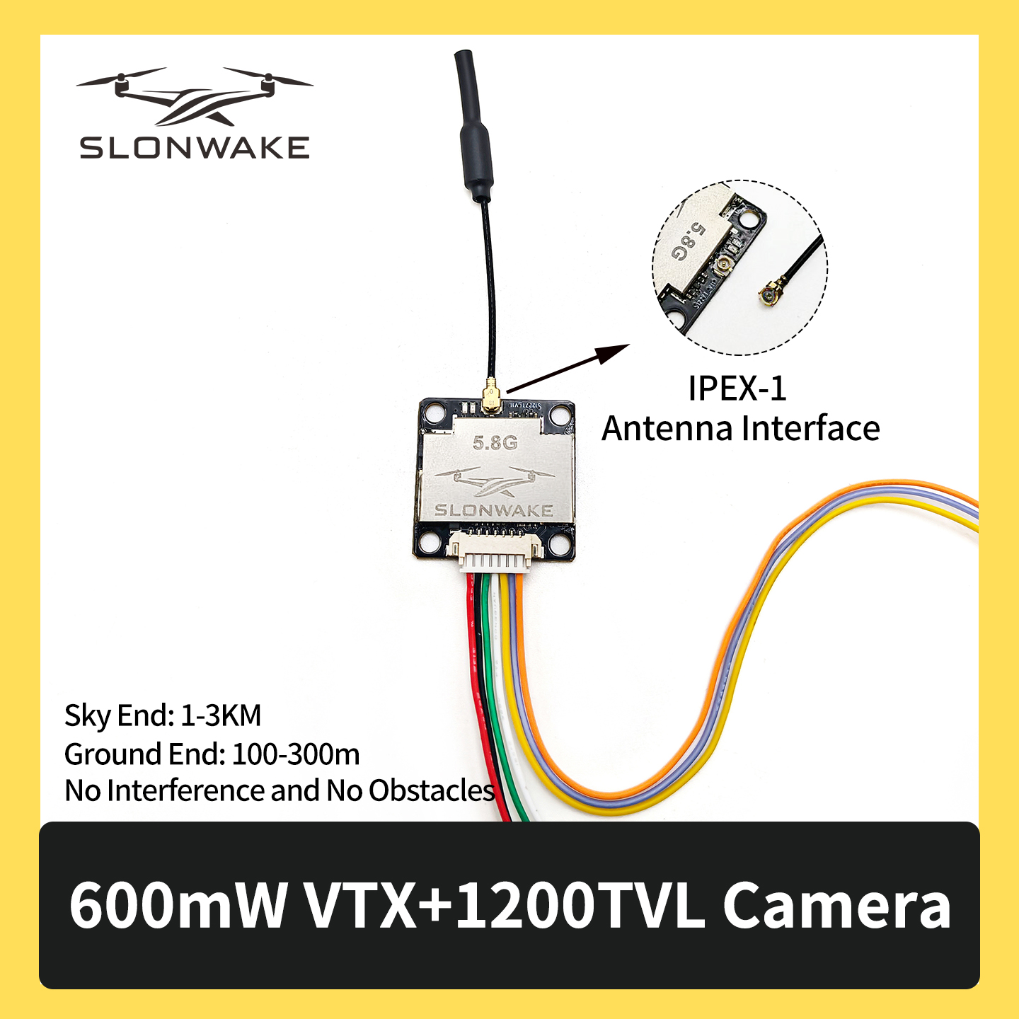 SLONWAKE 5.8G 600mW 7-24V FPV  – обзор и цена Drone Camera Wide Angle