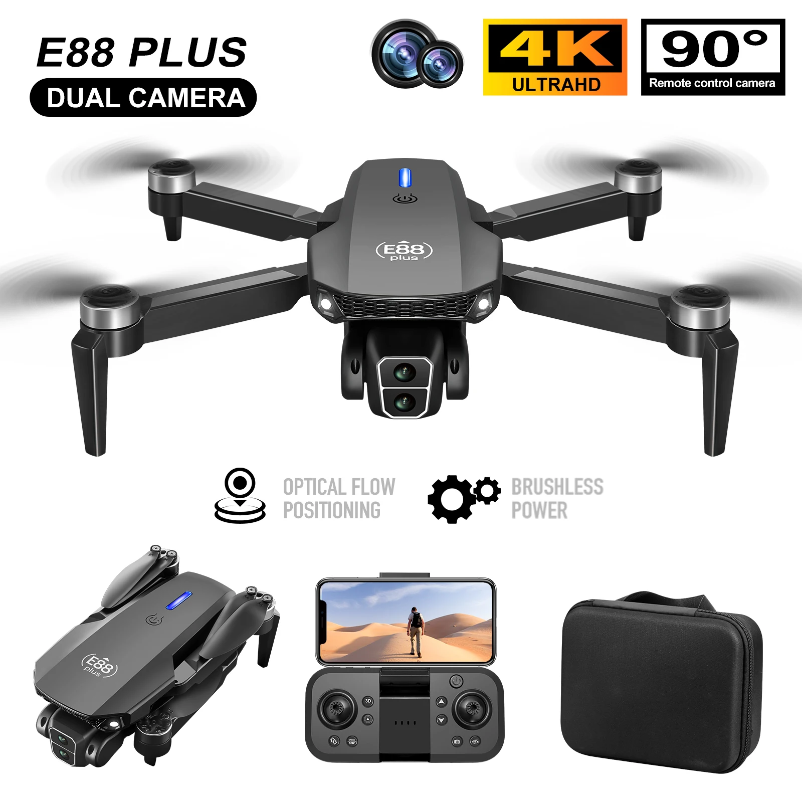 New E88 Plus Quadcopter Drone: – обзор и цена Drone Camera Hd